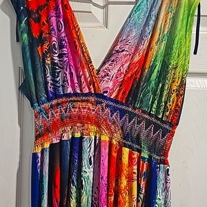 Colorful Maxi dress. Sleeveless.  This dress is GORGEOUS! Vacation Ready!!